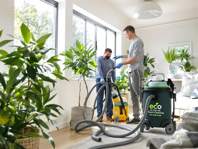 Littleton Air Duct Cleaning technician performing eco-friendly duct cleaning using sustainable methods in Littleton