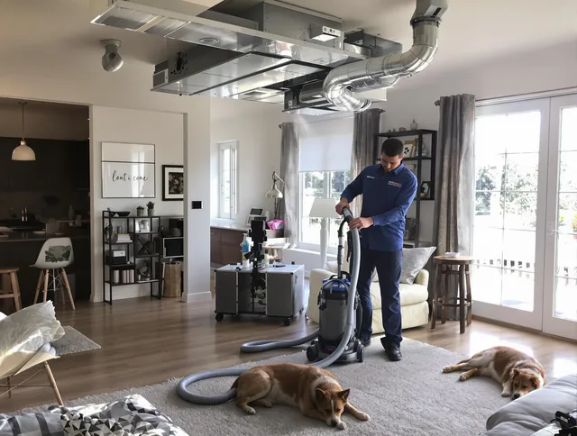 Littleton Air Duct Cleaning technician performing detailed indoor duct cleaning for improved air quality in Littleton